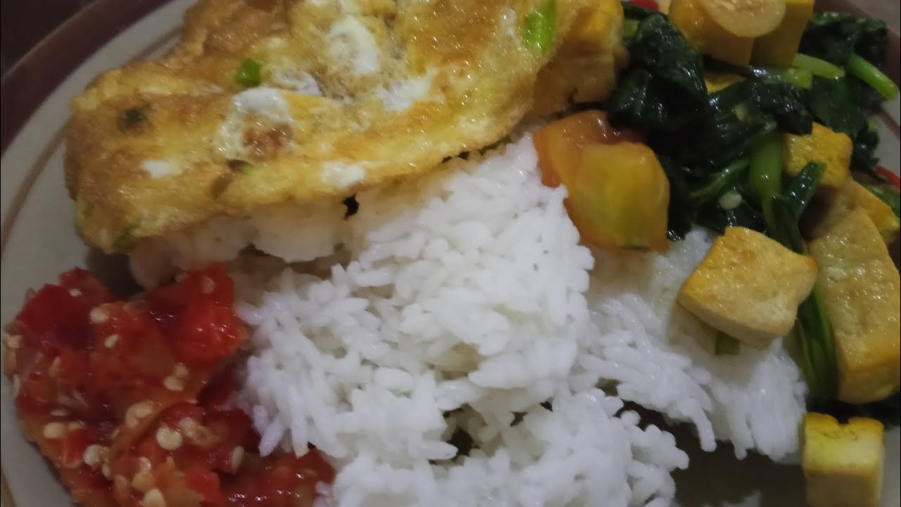 Santap dulu Tumis Sawi Tahu + Telor Dadar + Sambel Limo mari makannn #videoyoutube 