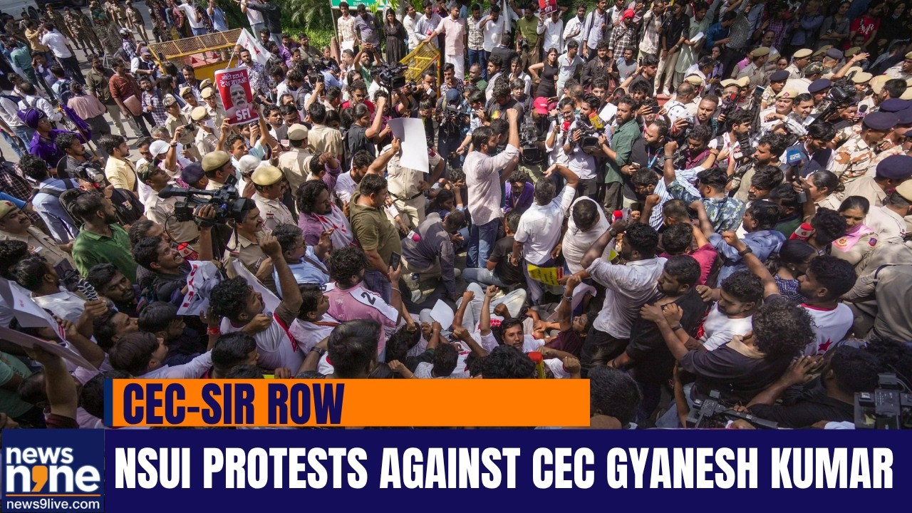 CEC-SIR Row: NSUI protest against CEC Gyanesh Kumar in Delhi | Election Commission | India