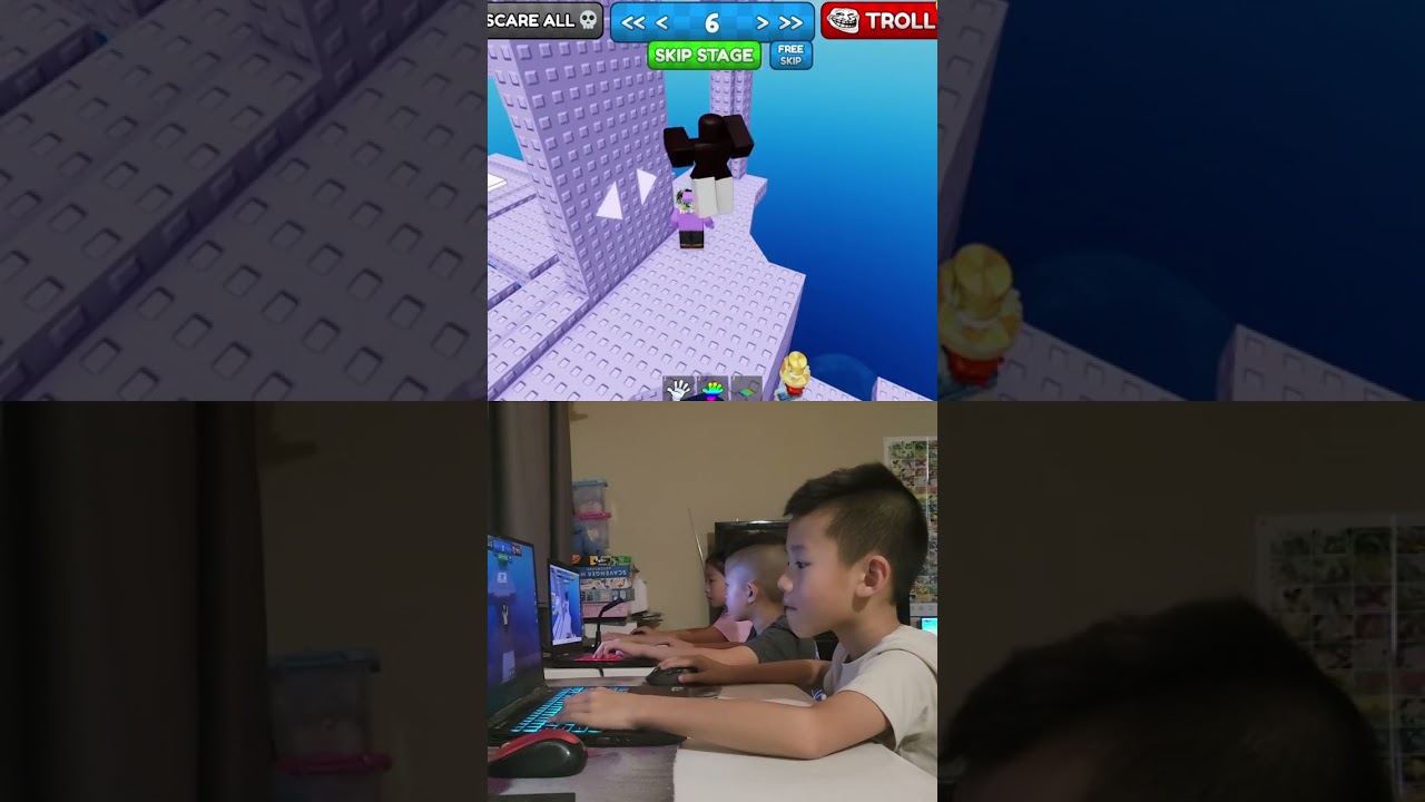 Roblox Wall Hop League Obby Split Screen Gameplay #roblox #robloxshorts #robloxgames