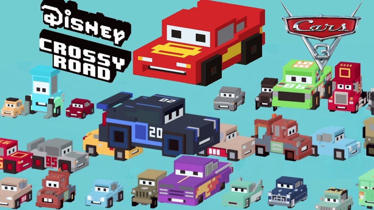 DISNEY CARS 3 CROSSY ROAD ALL CHARACTERS UNLOCKED LIGHTNING JACKSON DR DAMAGE MATER CRUZ