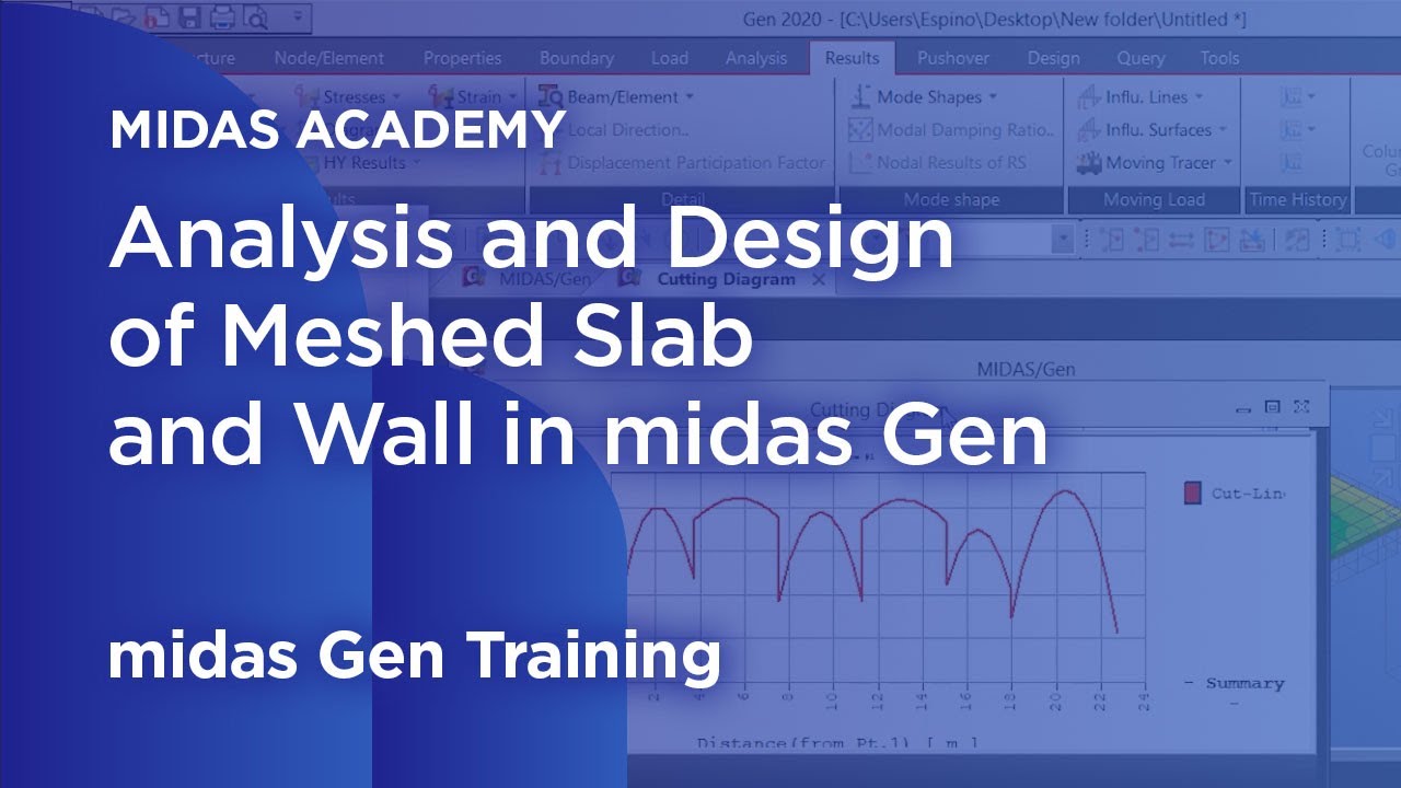 Analysis and Design of Meshed Slab and Wall in midas Gen | Building Design | Structure Analysis