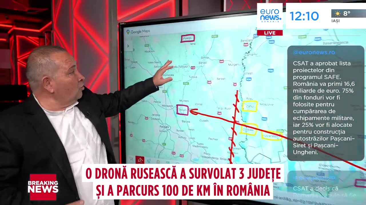 O dronă rusească a survolat 3 județe și a parcurs 100 de km &icirc;n Rom&acirc;nia