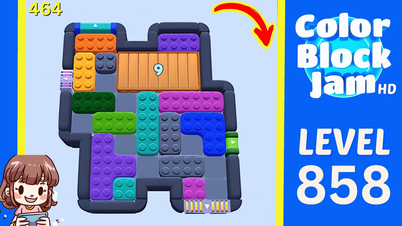 Color Block Jam Level 464 (858) Solution Walkthrough