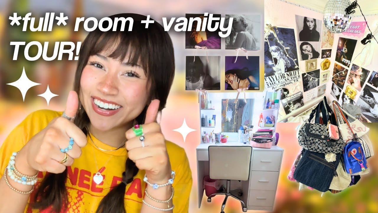 how i decorated my poster wall, vanity, and ROOM! + how 2 get cheap posters! fangirl room 2 the MAX!