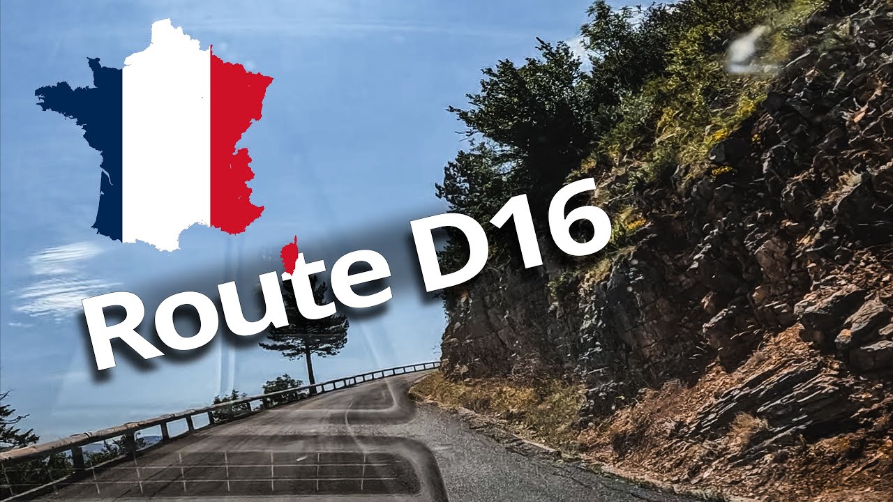 Drive in Massif Central - D16 from Florac-Trois-Riviéres to Les Vignes