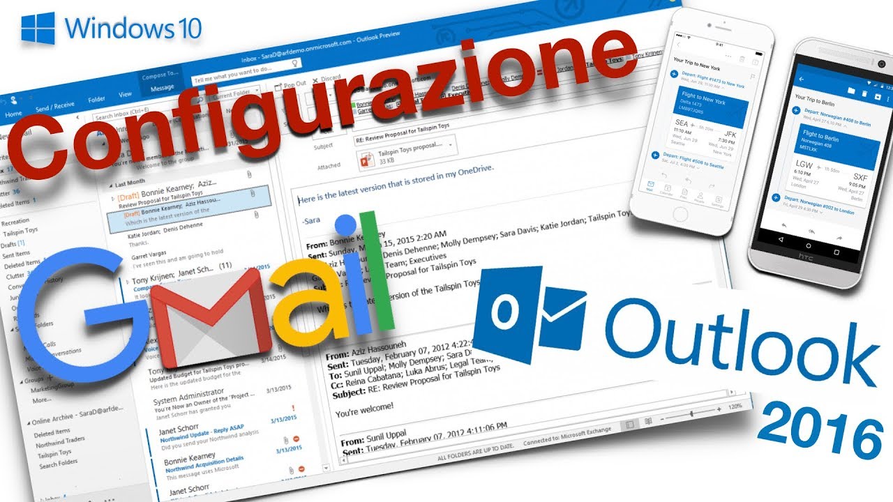 Configurazione Gmail su Outlook 2016