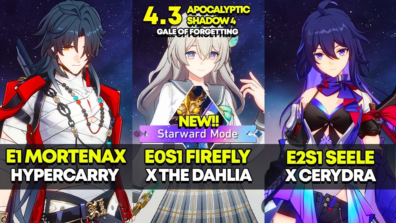 E1 Mortenax, E0S1 Firefly, E2S1 Seele | Apocalyptic Shadow 4: Starward Mode | HSR 4.3