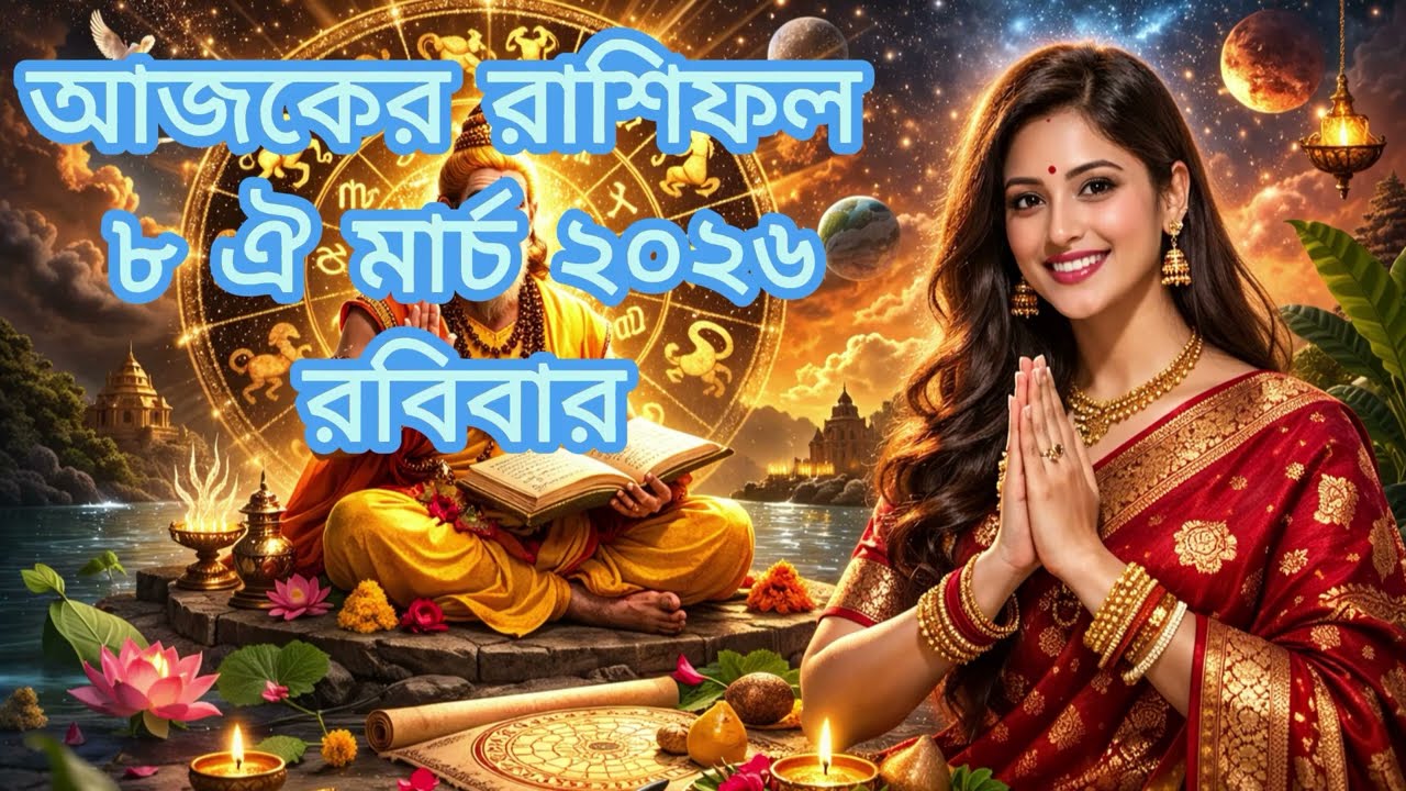 |#দৈনিকরাশিফলবাংলায়। 8 ঐ মার্চ 2026 রবিবার | কেমন যাবে আপনার আজকের দিনটি |#ডেইলিরাশিফল |