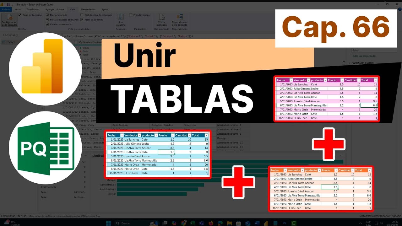 Unir Varias Tablas en #Excel o #Power #BI (Power Query)