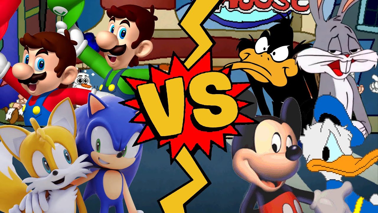 M.U.G.E.N Battles | Mario/Luigi/Sonic/Tails Vs Mickey Mouse/Donald Duck/Bugs Bunny/Daffy Duck