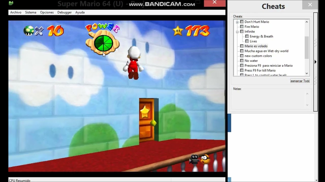 Cheats de Super Mario 64 (U) [!].z64