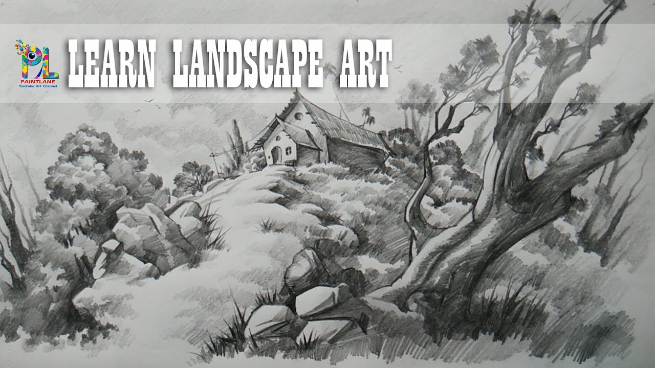 Learn Landscape Drawing and Shading with Pencil | Easy Pencil Art