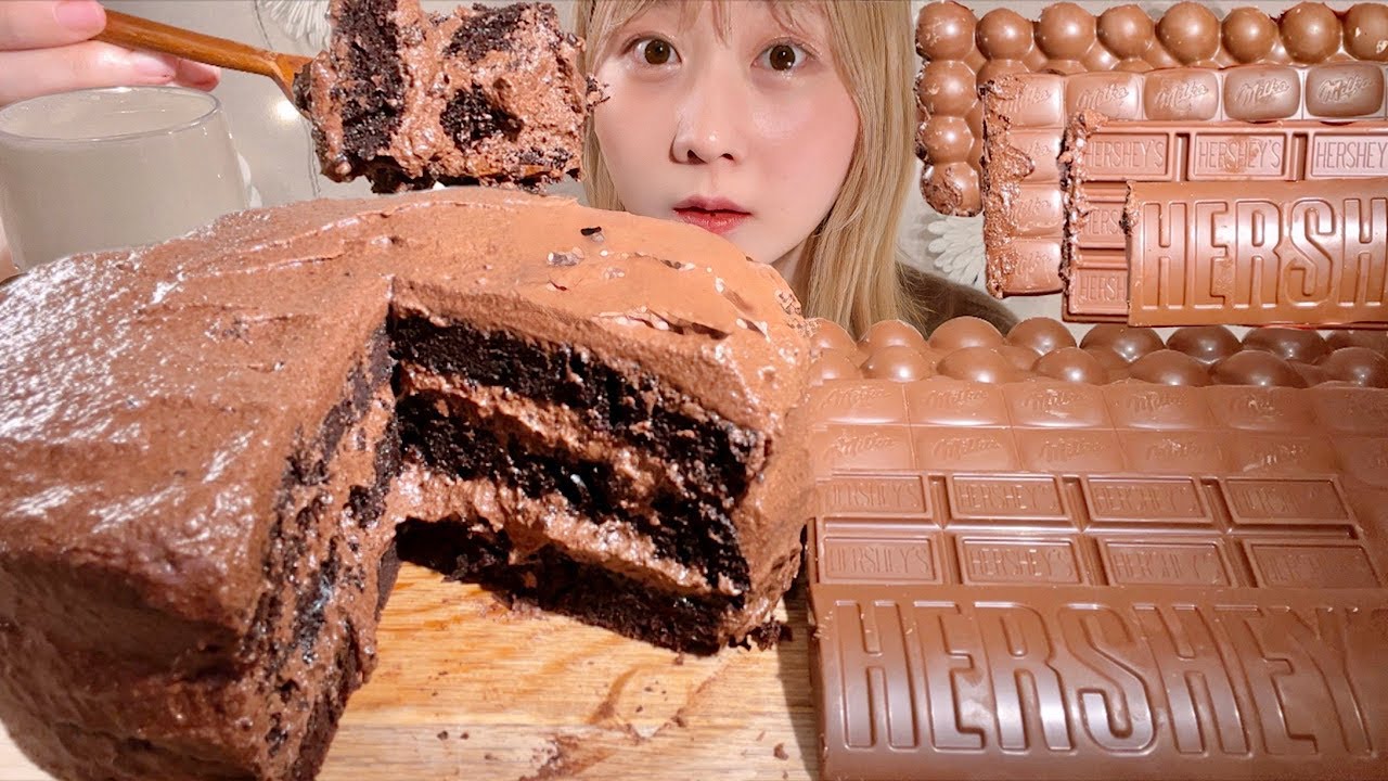 ASMR Влажный И Насыщенный Шоколадный Торт Шоколад【русские субтитры】【Mukbang/ Eating Sounds】