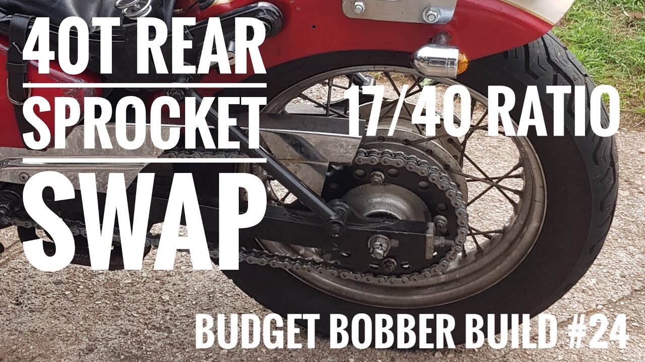 Budget Bobber Build #24 | 40 Tooth (40t) Rear Sprocket Swap on Virago XV250 17/40 Ratio | Test Ride