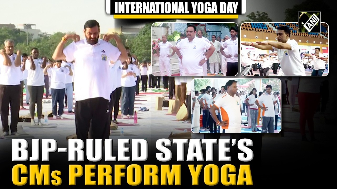 BJP-ruled state&rsquo;s CM Bhajanlal, Bhupendra, Manik perform Yoga on 12th International Yoga Day