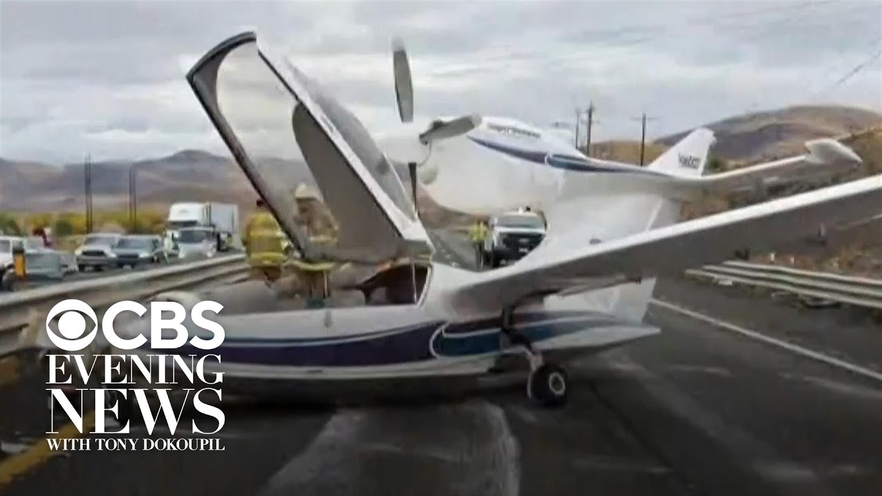Nevada drivers capture plane crash landing along highway
