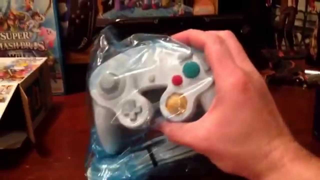 White smash bros gamecube controller unboxing and review