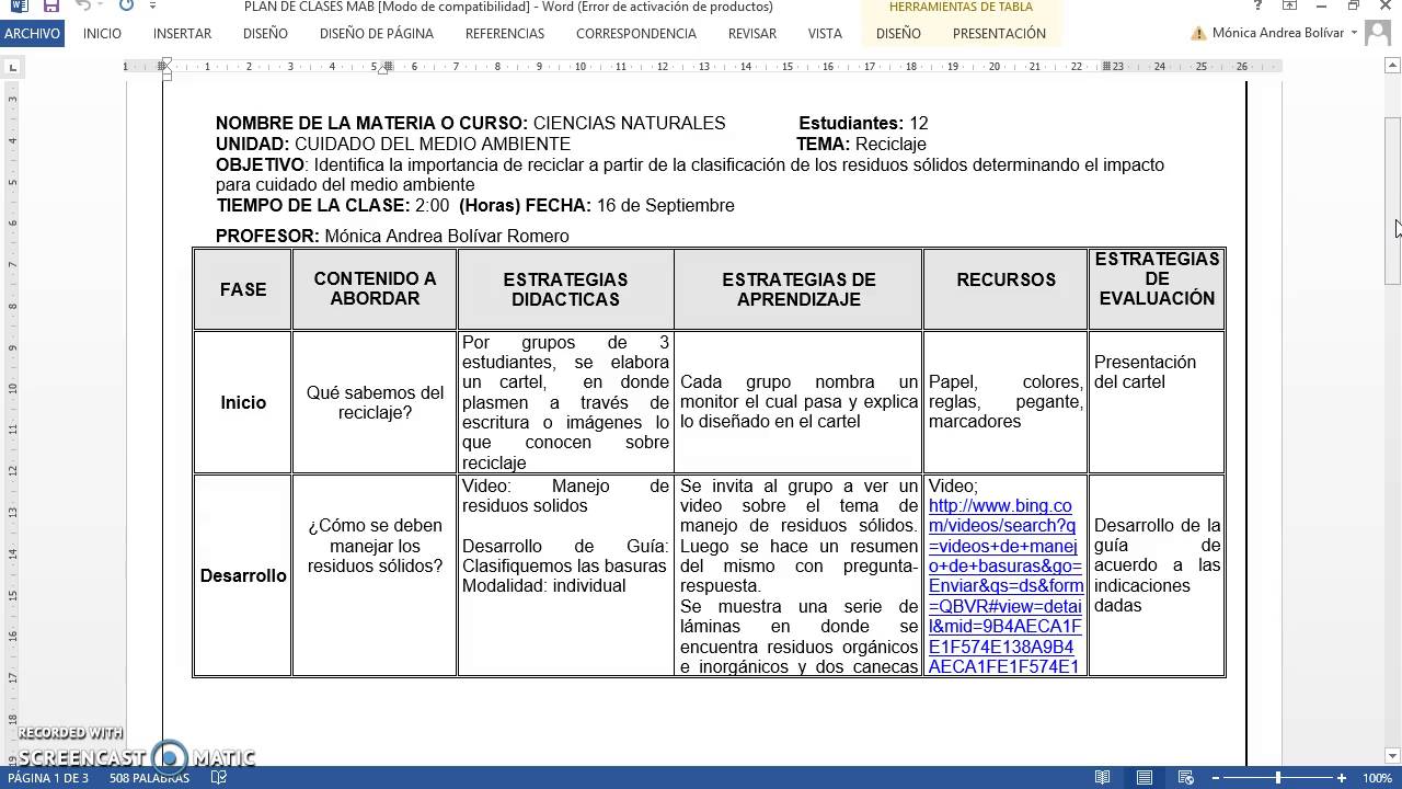 Tutorial - Diario de campo y plan de clases