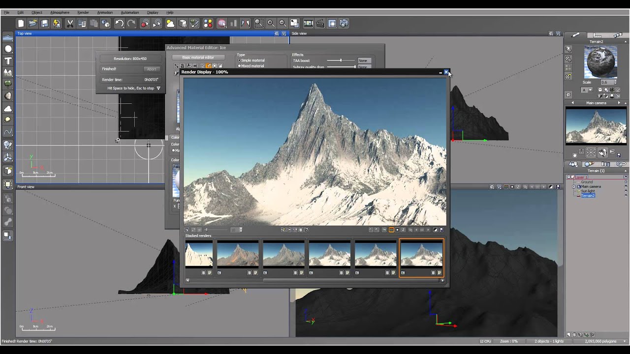 Snow Mountain part two, World Machine and Vue workflow