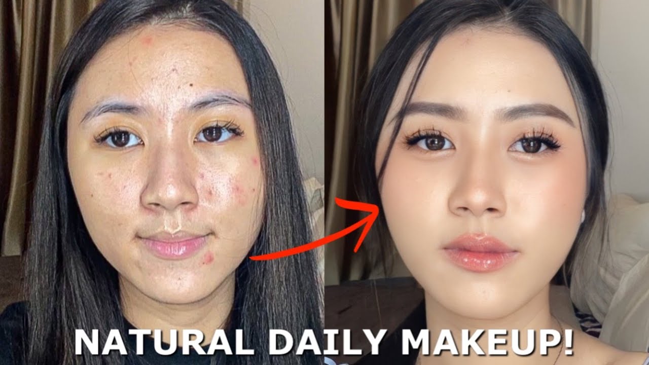 NATURAL DAILY MAKEUP Untuk KULIT BERJERAWAT (Acne-Prone Skin) | Makeup No Makeup Tutorial!