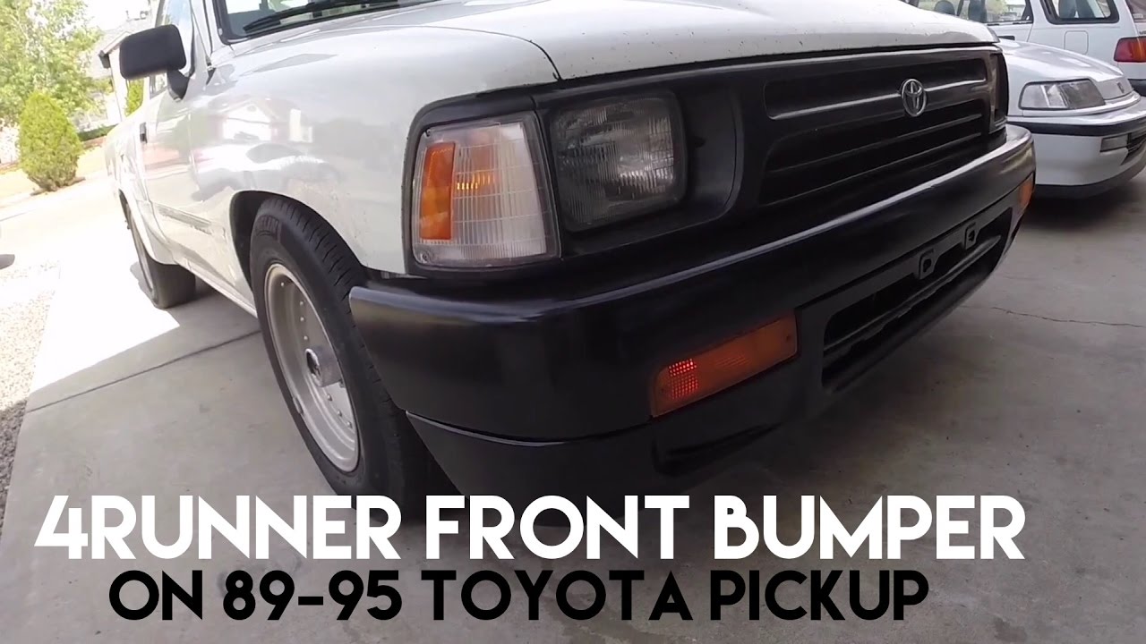 How to Install 4Runner Bumper onto 89-95 Toyota Pickup and Bumper  Light Mod