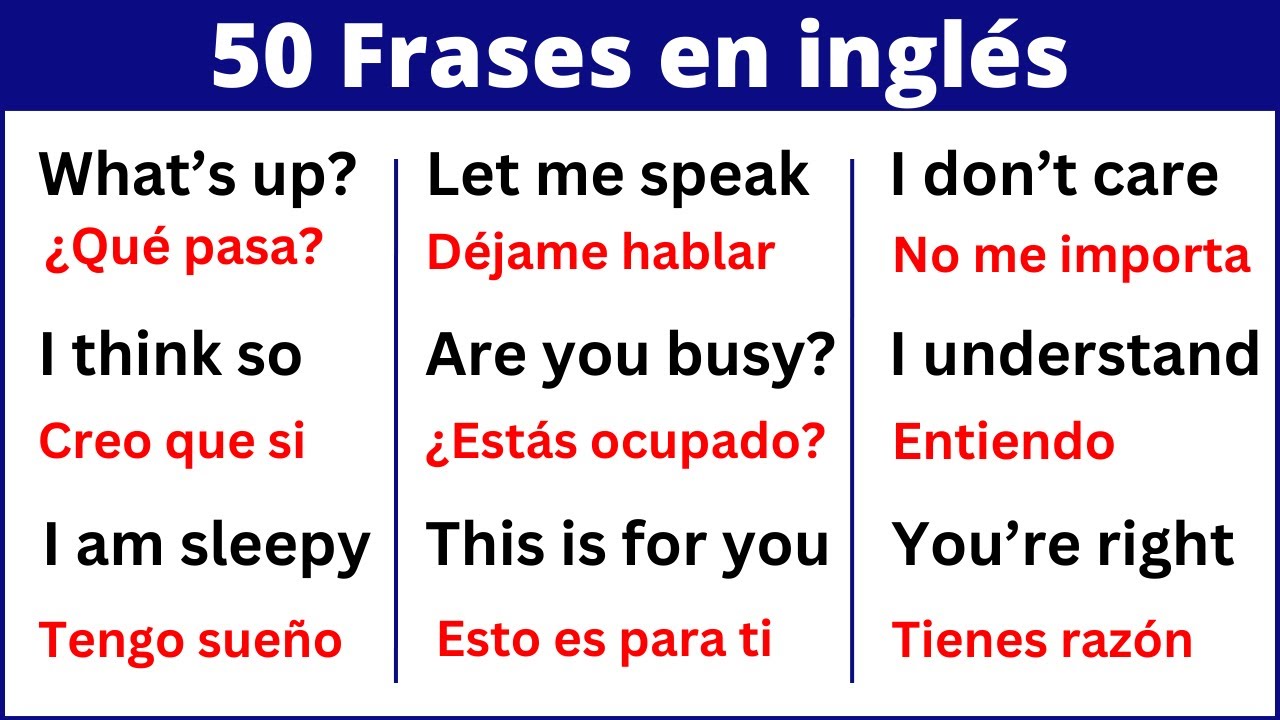 50 FRASES DE USO DIARIO EN INGLÉS