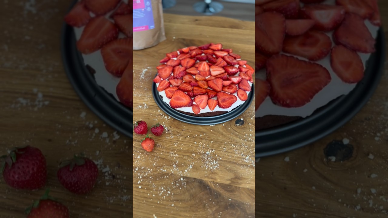 Erdbeerkuchen #ohnezucker #gesundeern&auml;hrung #rezept #erdbeerkuchen #erdbeeren #glutenfrei #backen