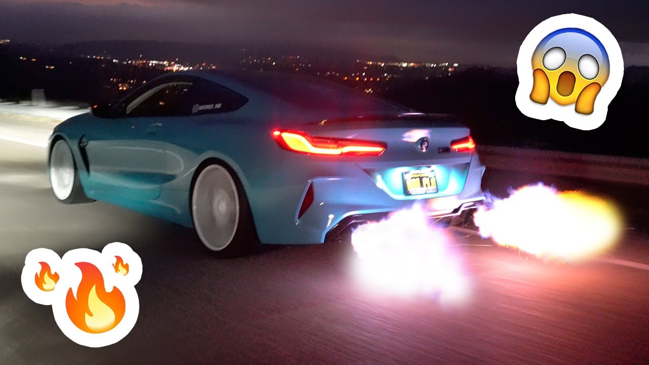 First ever Fi Exhaust for a M8 Coupe turns M8 into Flamethrower!