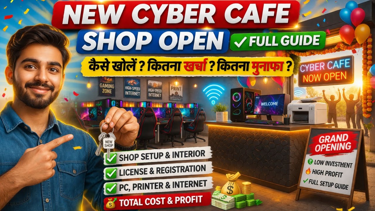 Cyber Cafe Business Kaise Shuru Kare 2026? 💻 Kam Investment Mein Jyada Kamai!