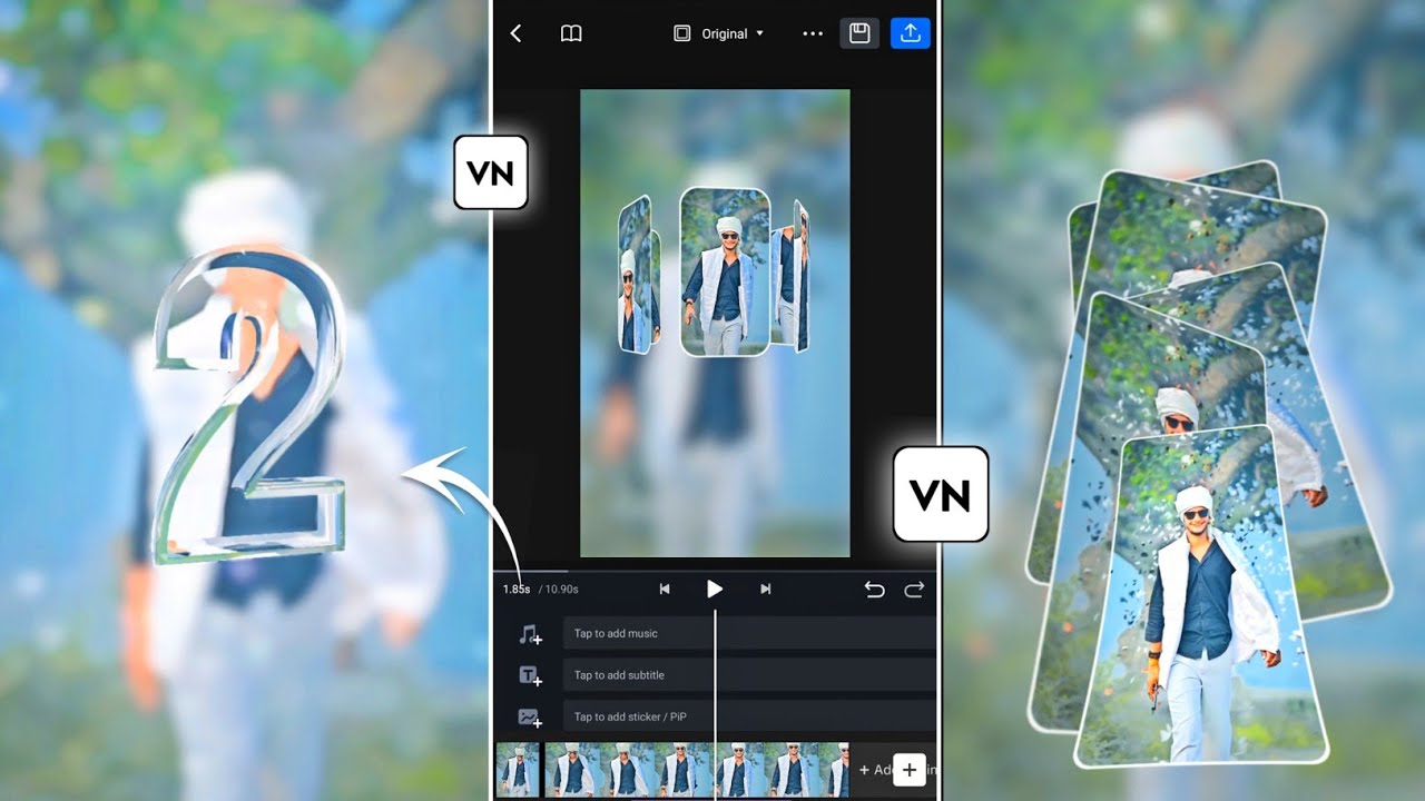 Trending reels video editing in vn | Vn blur effect video editing | vn walking reels editing
