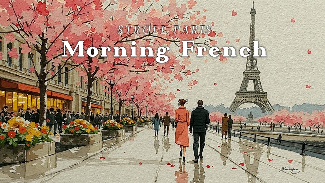 Парижское весеннее утро 🌸 Расслабляющая музыка кафе для перерыва