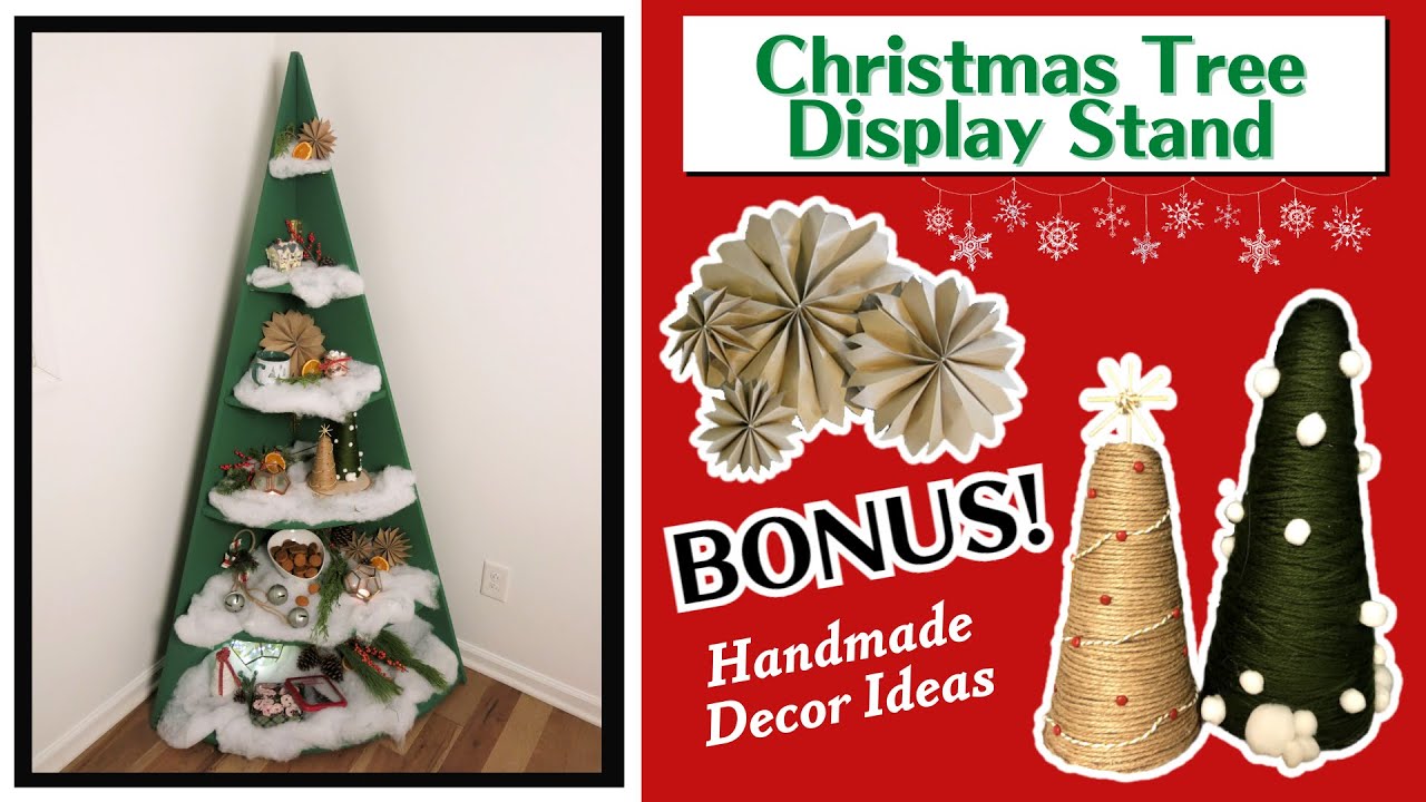 Christmas Tree Display Stand | BONUS Handmade Holiday D&eacute;cor Crafts: Paper Star & Yarn Christmas Tree