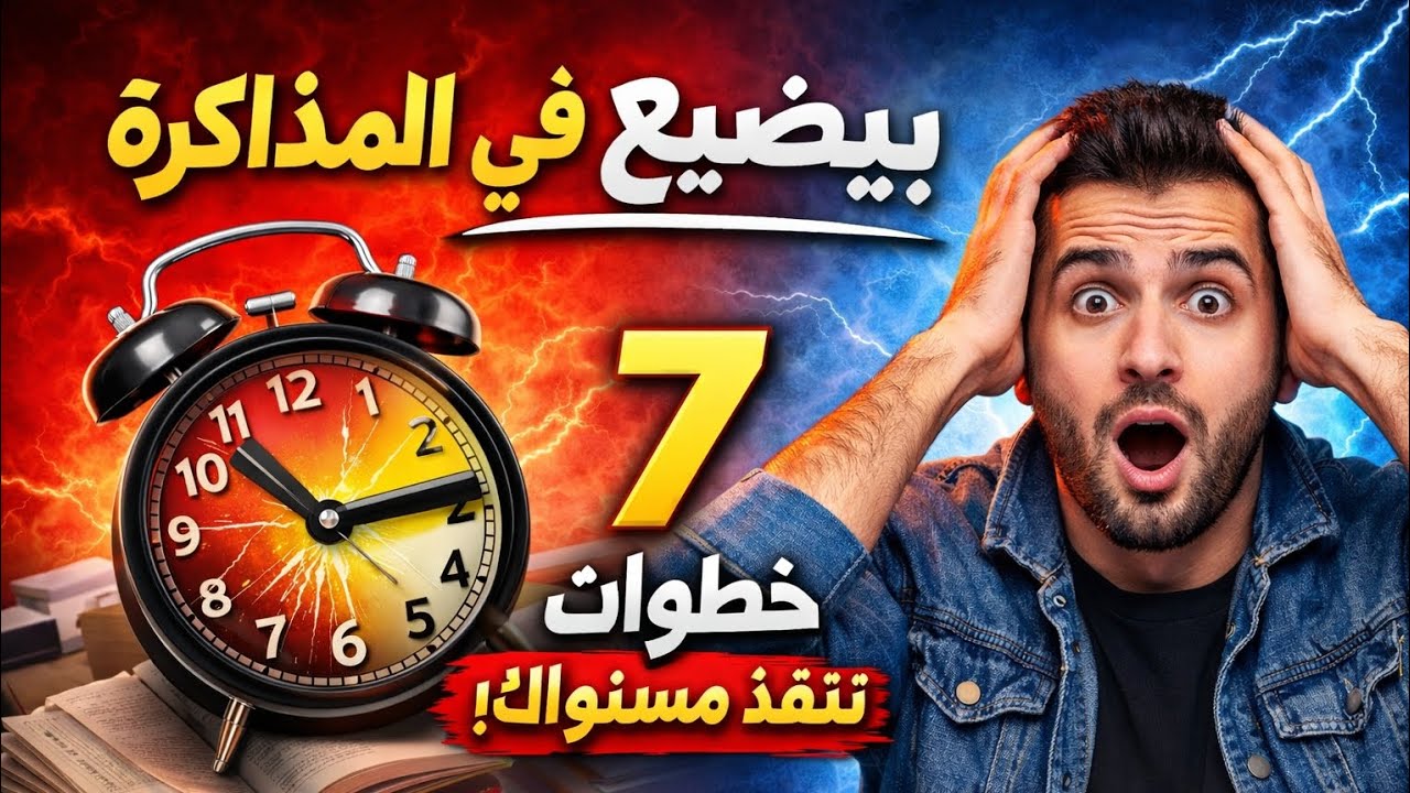 بتضيع وقتك في المذاكرة؟ ❌ 7 خطوات لتنظيم الوقت هتغيّر مستواك الدراسي