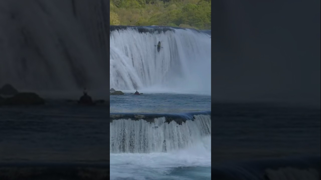 EPIC Waterfall in Bosnia 💥 #nature #whitewaterkayaking #kayaking #eggstreamkayak
