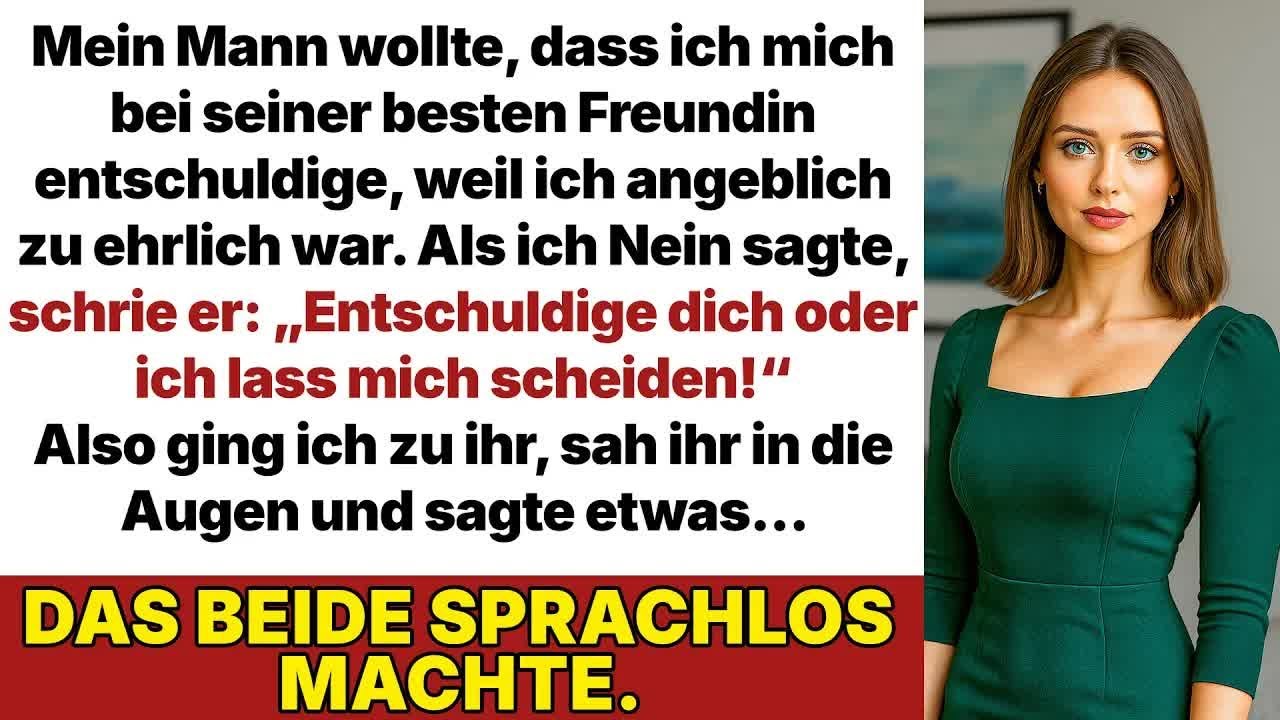 Mein Mann zwang mich, mich bei seiner reichen Freundin zu entschuldigen  Aber was ich sagte…
