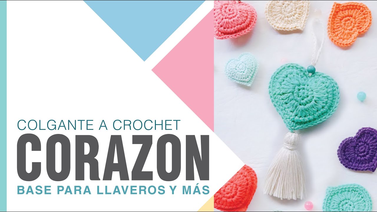 COLGANTE CORAZÓN a crochet | varios productos a patir de esta base + borla en hilo paso a paso ♥