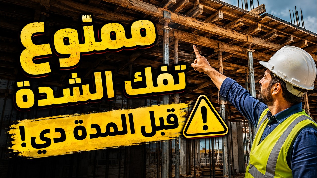متي تؤجل فك شدة السقف بالاسفل ؟ - زمن فك الشدات وخطورة التسرع - متي يتم فك السقف والاعمدة ؟