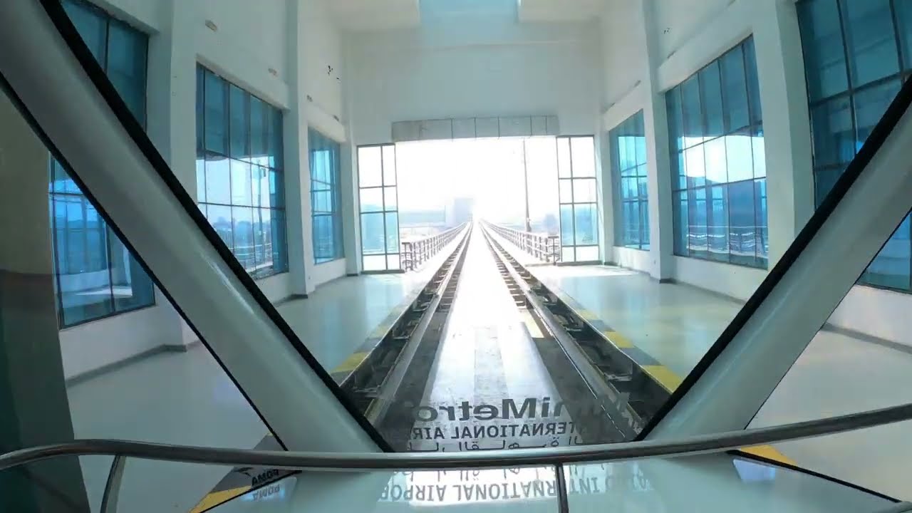 Drivers view Cairo airport automatic people mover (APM)