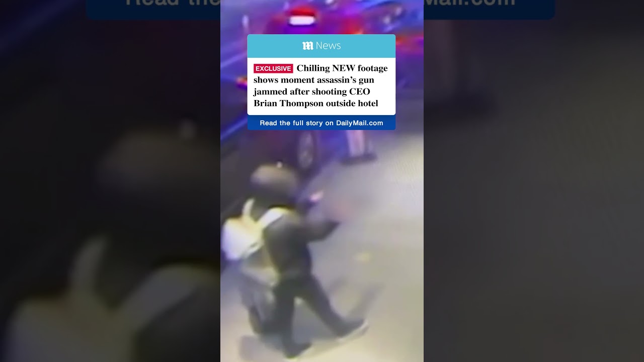 Chilling NEW footage shows moment assassin's gun JAMS after shooting CEO Brian Thompson
