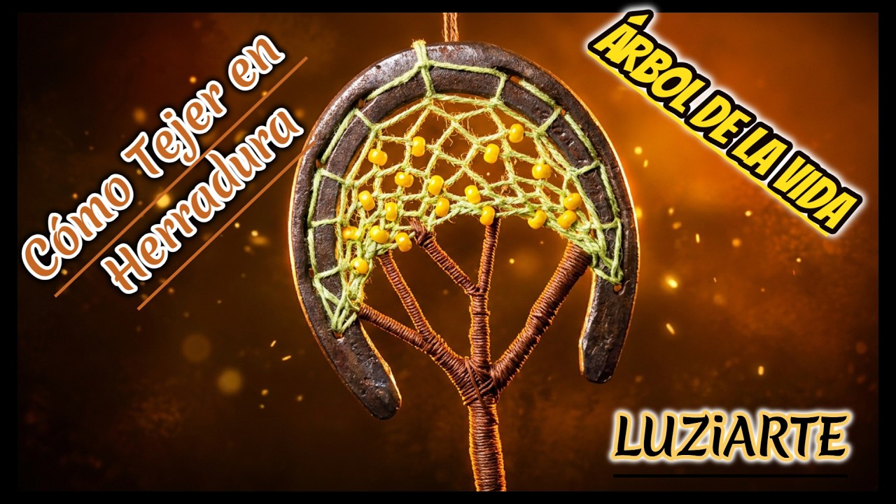 🕸️ Cómo Hacer Atrapasueños 🌳9 Árbol en Herradura 🧲 Parte 1: Tejido 🌳 Dreamcatcher Tree in Horseshoe
