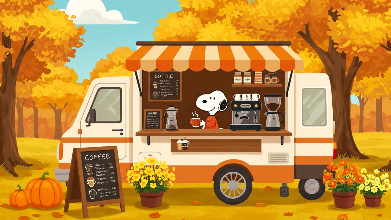 Snoopy&rsquo;s Autumn Coffee Truck 🍂 Cozy Lofi Beats ☕ Chill Lofi to Relax
