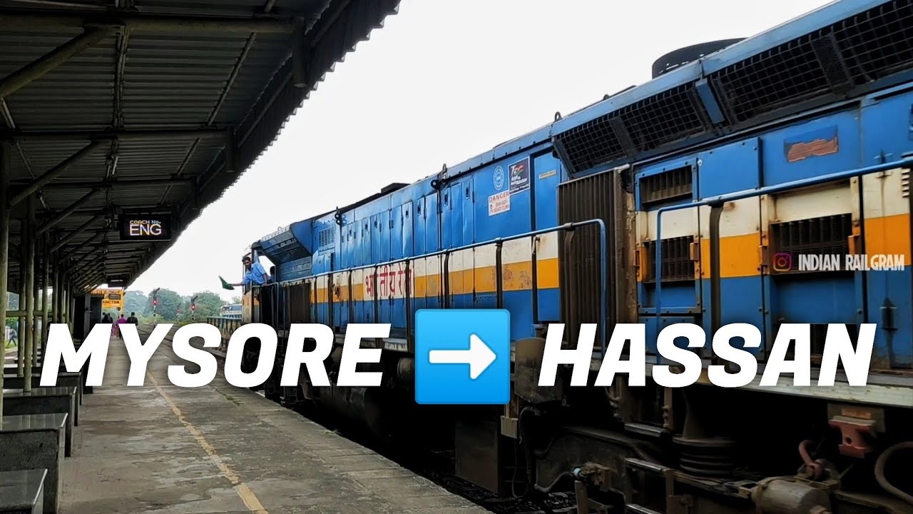 MYSORE to HASSAN Train Journey|Sagarkatte|Scenic Journey|KRS Dam|Talguppa ICE(16206)|WDP4D(40526)