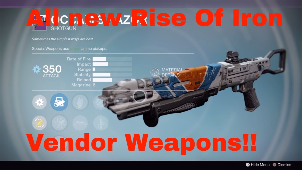 Destiny New Rise Of Iron Vendor Weapons. What To Buy.