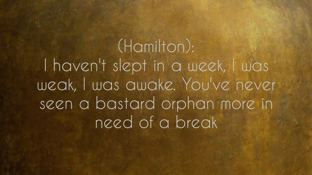 Say No To This - Hamilton (lyric video)