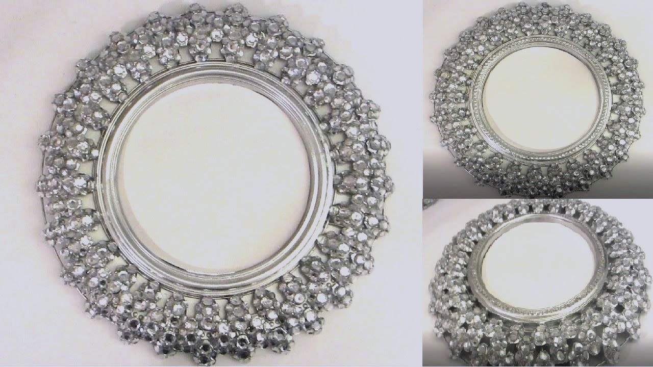 DIY Silver-Framed Mirrors with Crystals | Dollar Tree DIY