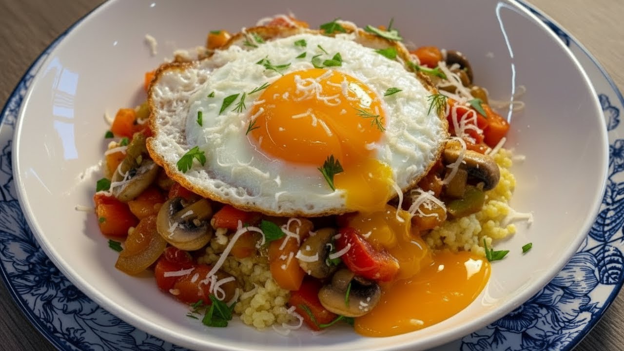 I make this 15-minutes porridge EVERY BREAKFAST! Millet, mushrooms, tomatoes