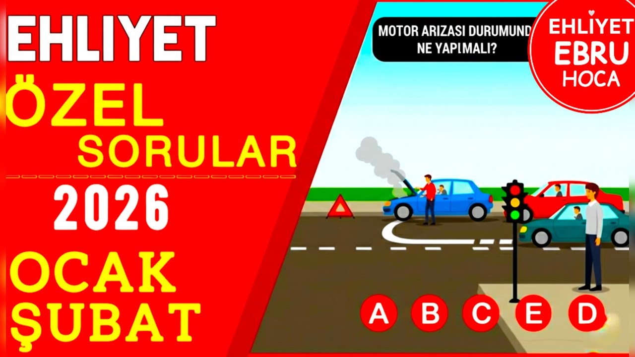 SINAVDA ÇIKAR/EHLİYET SINAVI OCAK ŞUBAT SORULARI/ EHLİYET SINAV SORULARI 2026 #animasyonlu #ehliyet