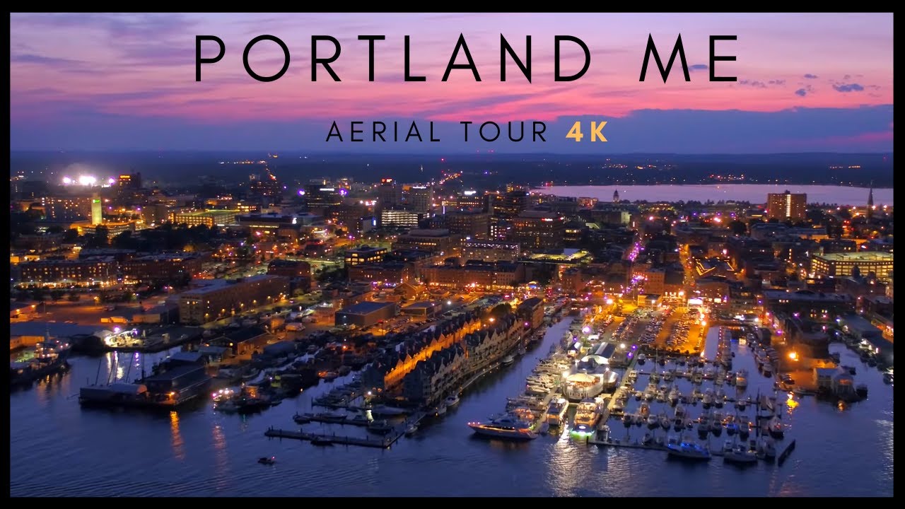 Downtown Portland, Maine -  4K AERIAL DRONE