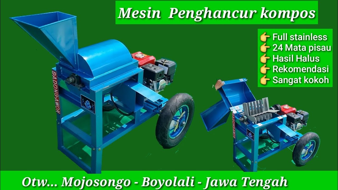 Mesin kompos alat pengolah organik - Mesin pencacah kotoran - Mesin pembuat pupuk kompos organik ..