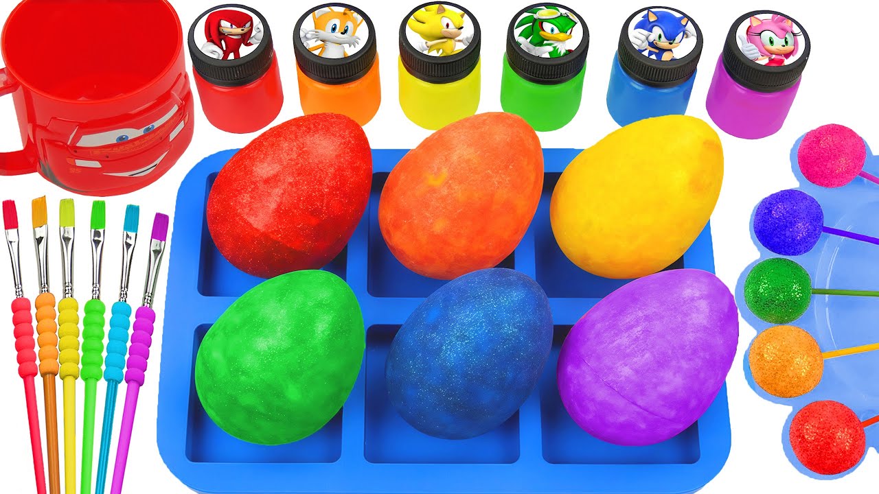 Satisfying Video l DIY How To Make Big Gliter Eggs IN Blue SPRUNKI Candy Form Labubu Pants Mix ASMR